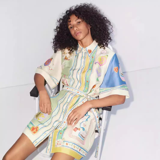 Casual Fashion Printing Shirt Temperament Wild Dresses