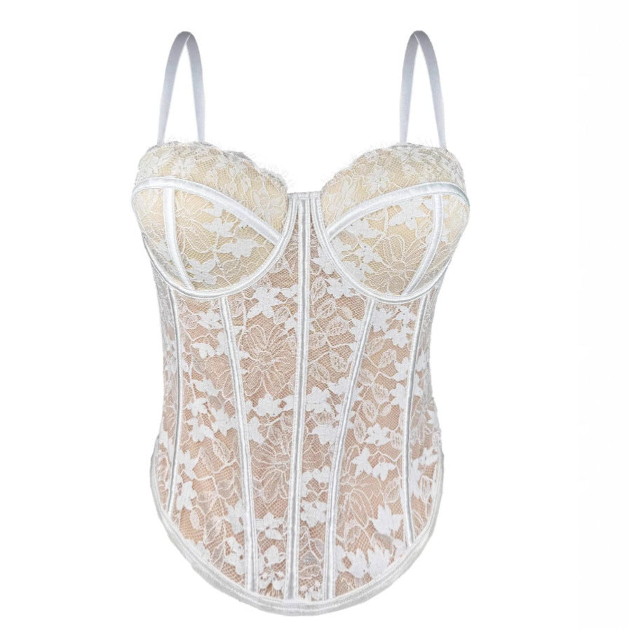 Black Lace Inner Match Sling High-grade Outer Wear Body Tops