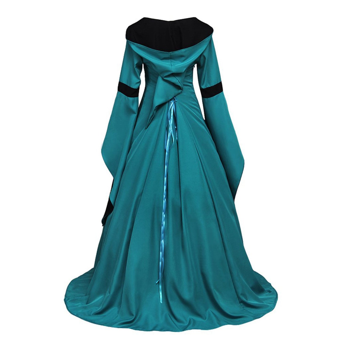 Square Collar Lace Up Bell Sleeve Dresses