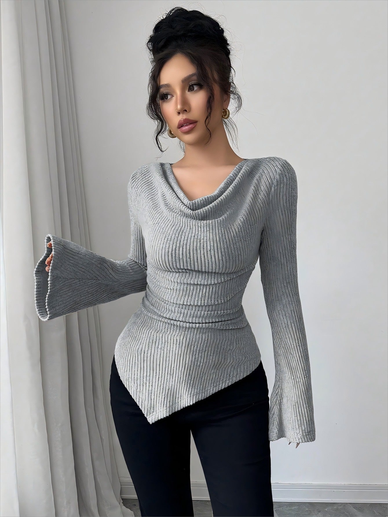 Women's Ribbing Bottoming Slim Knit Long-sleeved Commuter Women's Sweater