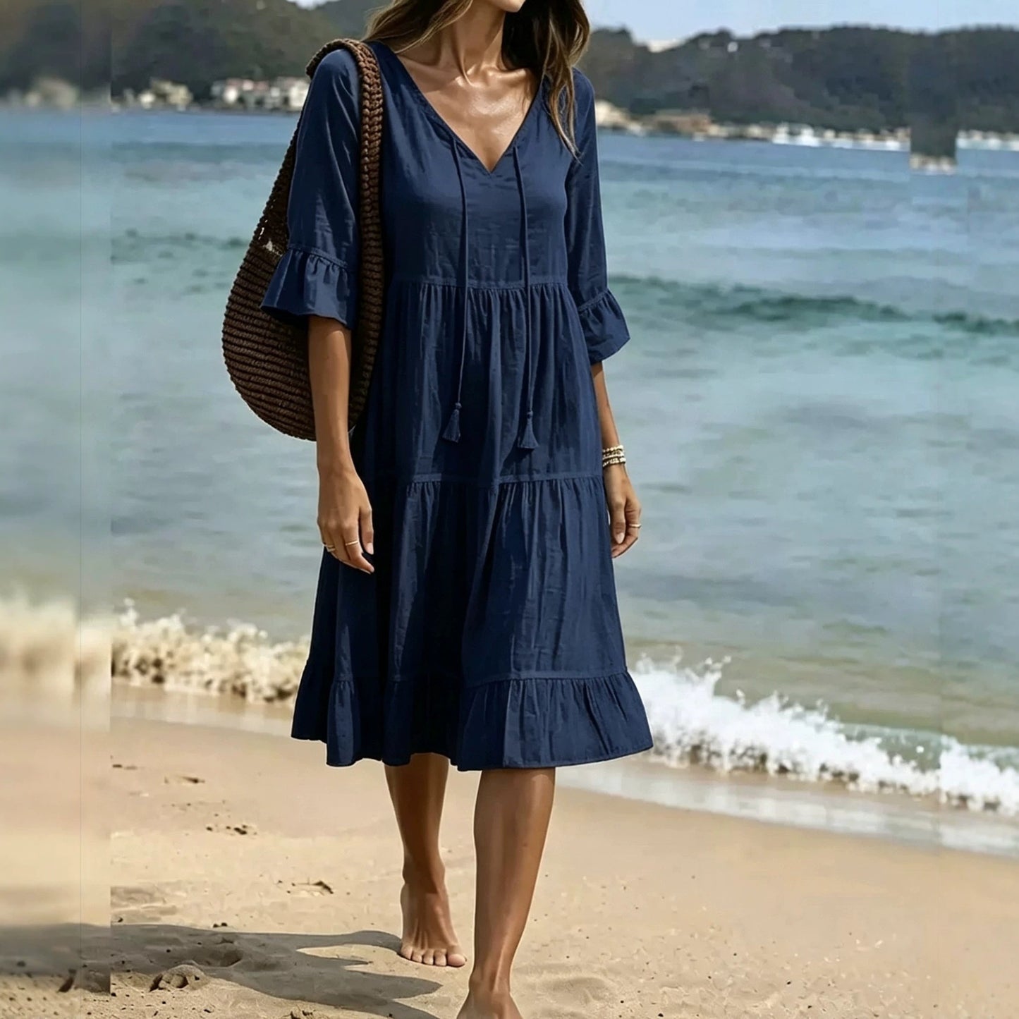 Women's Autumn Layered Fashion Loose Vacation Dress
