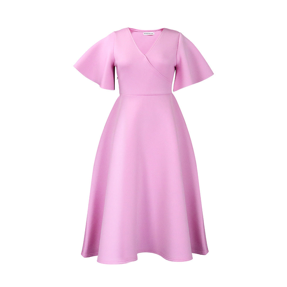Women's Clothes Flared Sleeves Fashionable Elegant Large Dress