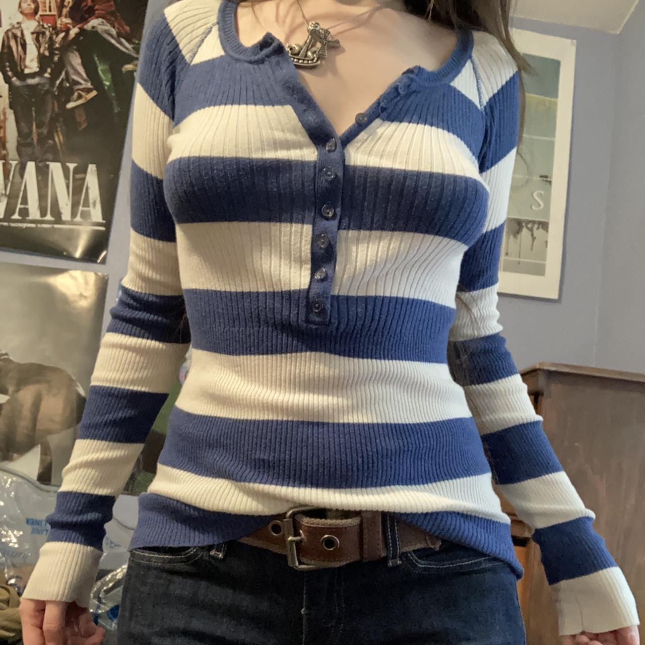 Women's Striped Long-sleeved Sexy Slim Bottoming Knitwear