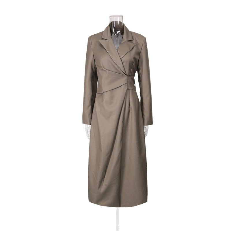 Women's Solid Color Long Dress Autumn High-grade Dresses
