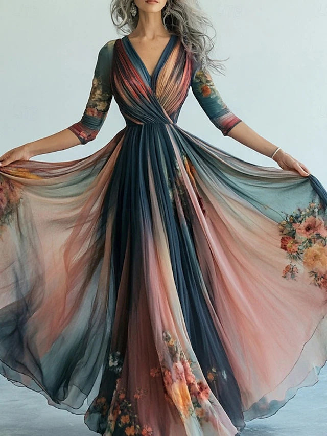 Long Sleeve Dress Bohemian Vacation Style Dresses