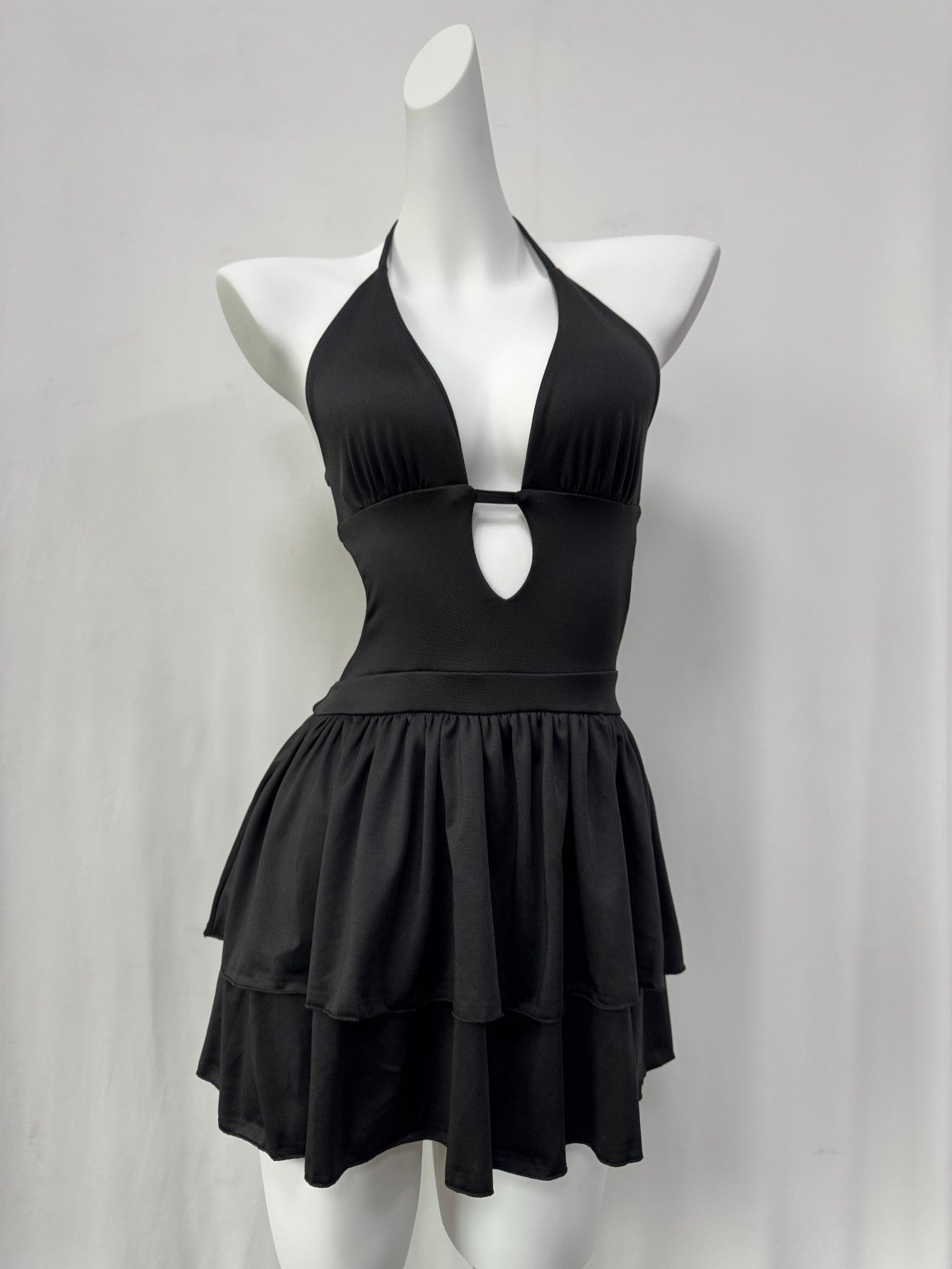 Summer Sexy Backless Lace Up Halter Dress