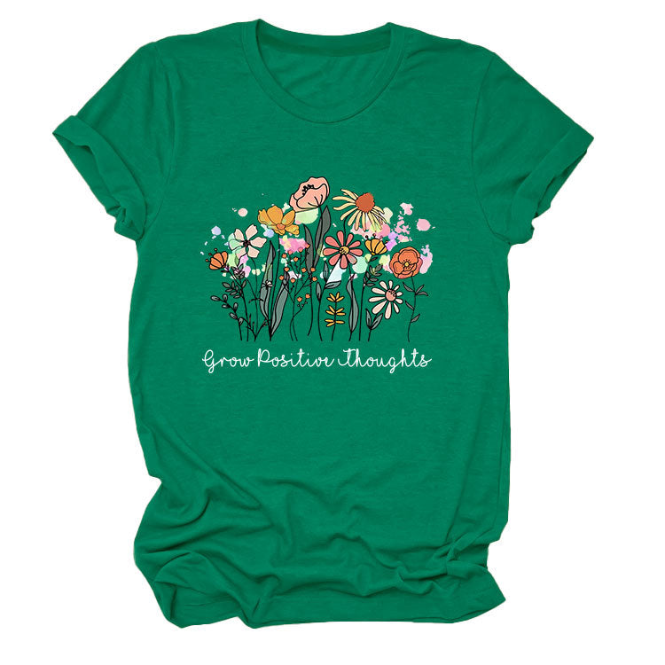 Women's Temperament Leisure Round Collar T-shirt Blouses