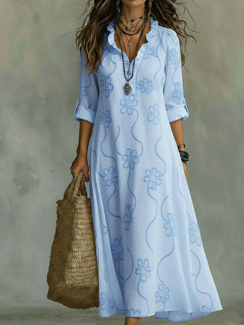 Women's Spring Digital Printing Long Sleeve Plus Size