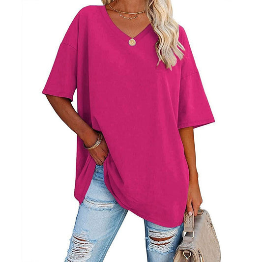 Women's Loose Half Sleeve Cotton Waist Blouses