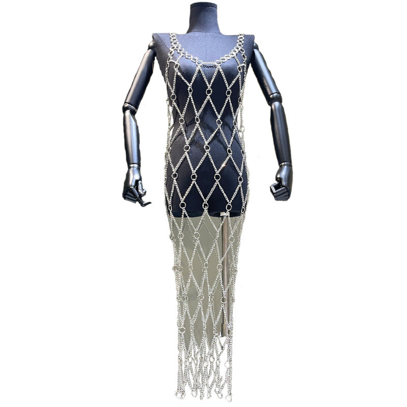 Fashion Chain Strap Body Chains Outer Wear Overclothes Handmade Nightclub Dress