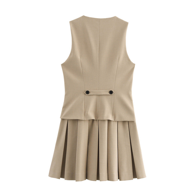 Women's Fashion Casual Wide Pleated Striped Dress Dresses