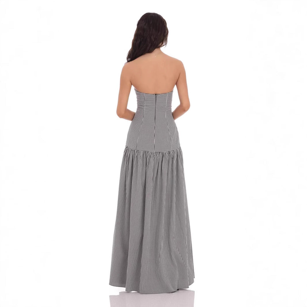 Women's Spring Elegant Printed French Tube Dress