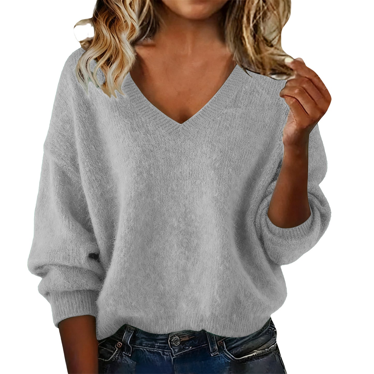 Women's Fashion Soft Loose Solid Color Casual Long Sweater