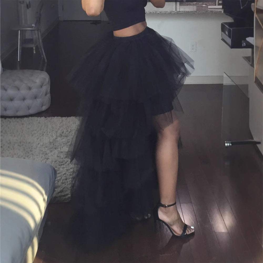 Mori Style Vacation Lace Design Irregular Skirts