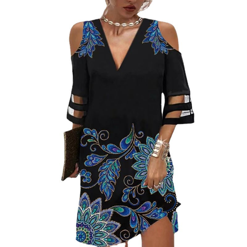 Women's Summer Positioning Flower Mesh Sleeve Fashion Shorts