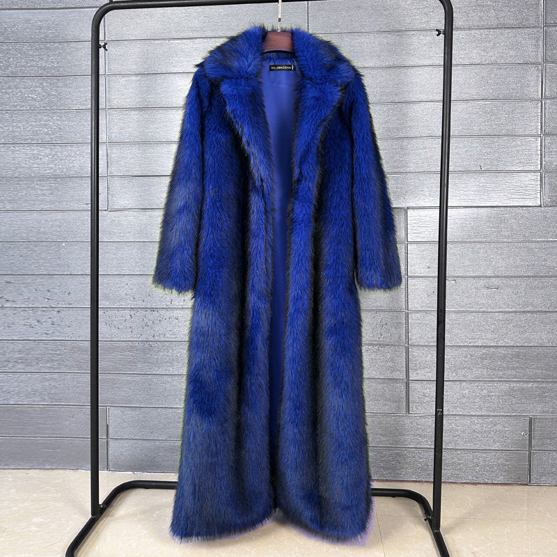 Women's Red Fox Imitation Furry Fur Extended Suits