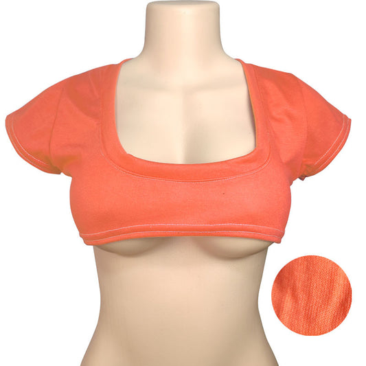 Round Neck Ultra Sleeveless T-shirt Sexy Bandeau Navel Knitted Blouses
