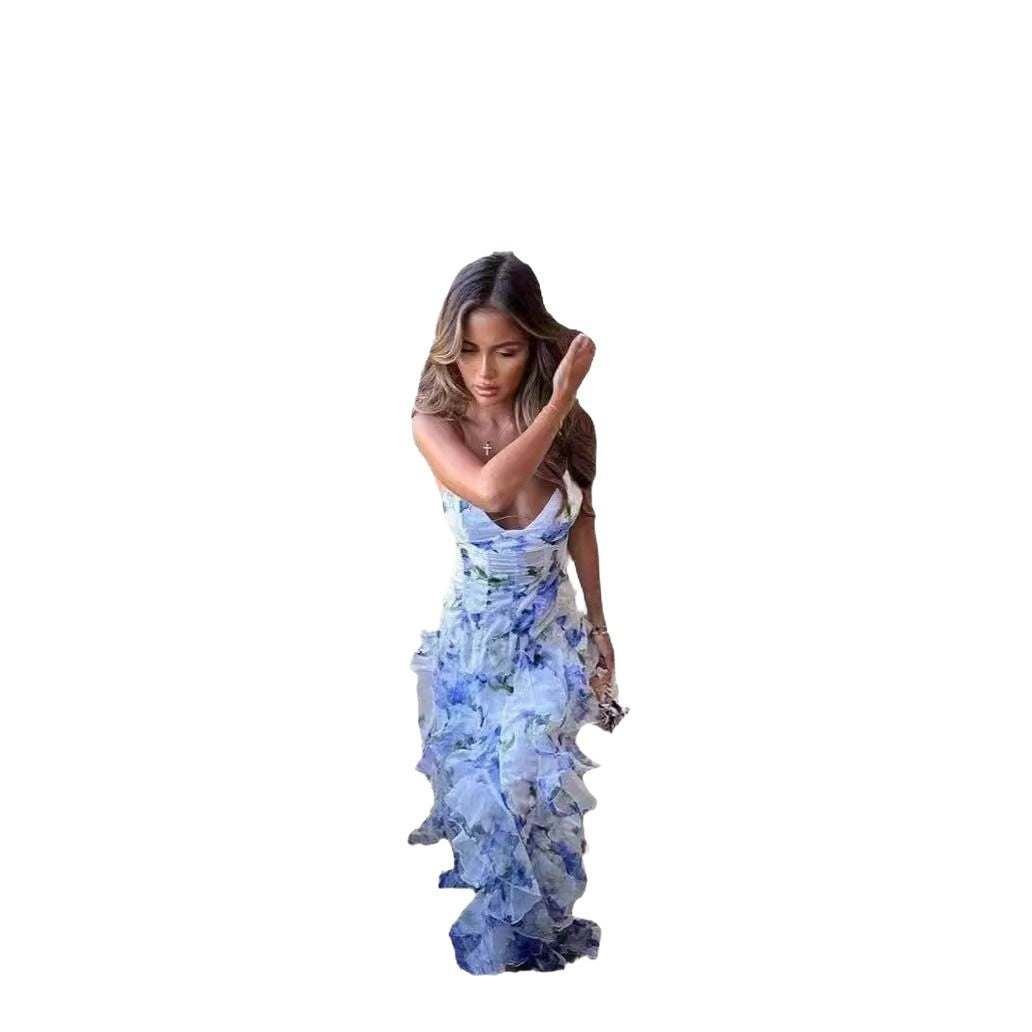 Women's Fashion Chiffon Fairy Strap Elegant Dress Dresses