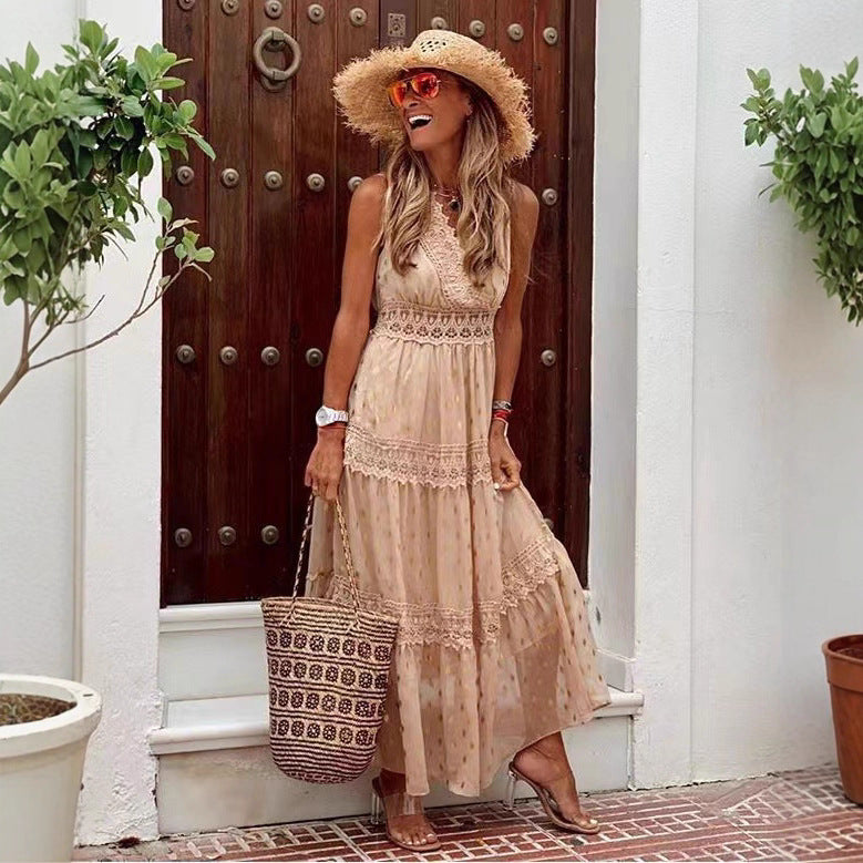 Women's Sexy Deep V Sleeveless Chiffon Dress Dresses