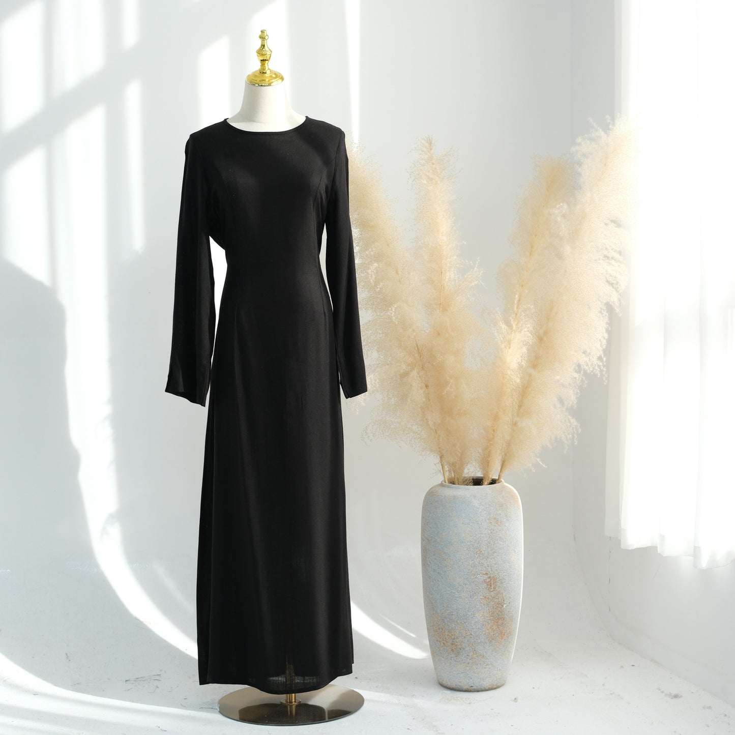 Unique Waist Adjustable Cotton Linen Dress Dresses