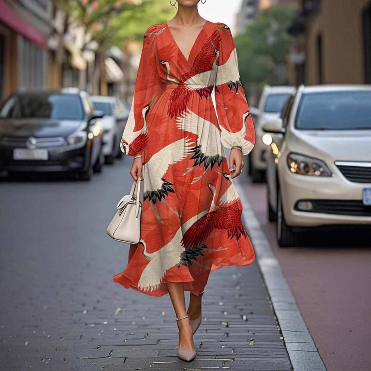 Beautiful Printed Casual Retro Sexy Dress Dresses