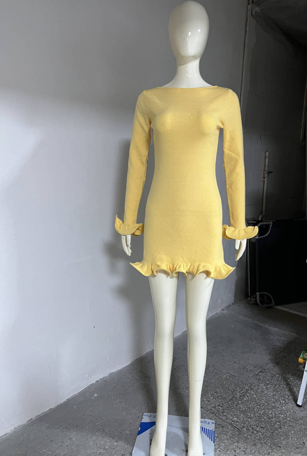Women's Wavy Edge Dress Sexy Tight Wooden Dresses