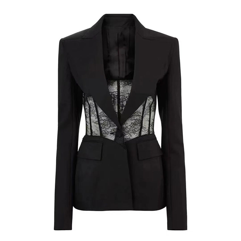 Women's Unique Design Lace Small Autumn High-grade Blazers