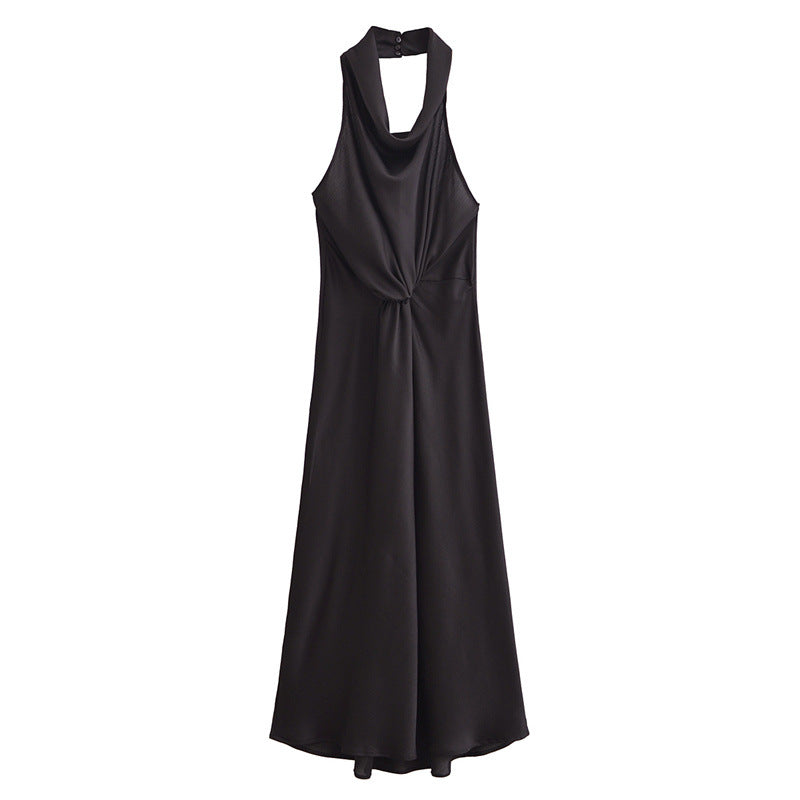 Women's Winter Dress Sleeveless Halter High Class Dresses