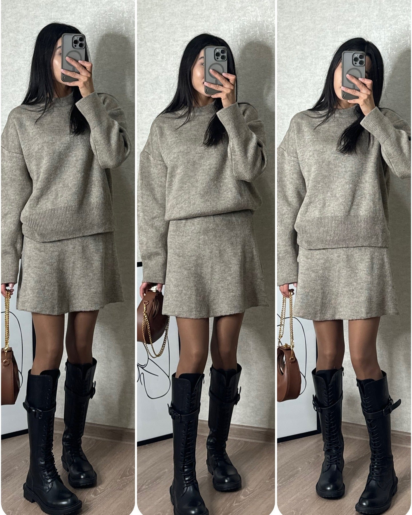 Women's Autumn Pure Color Casual Versatile College Dresses