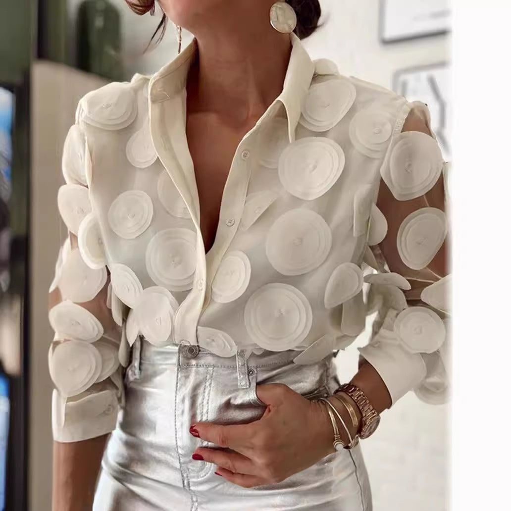 Women's Sleeve Fashion Round Neck Mesh Sleeves Clothing