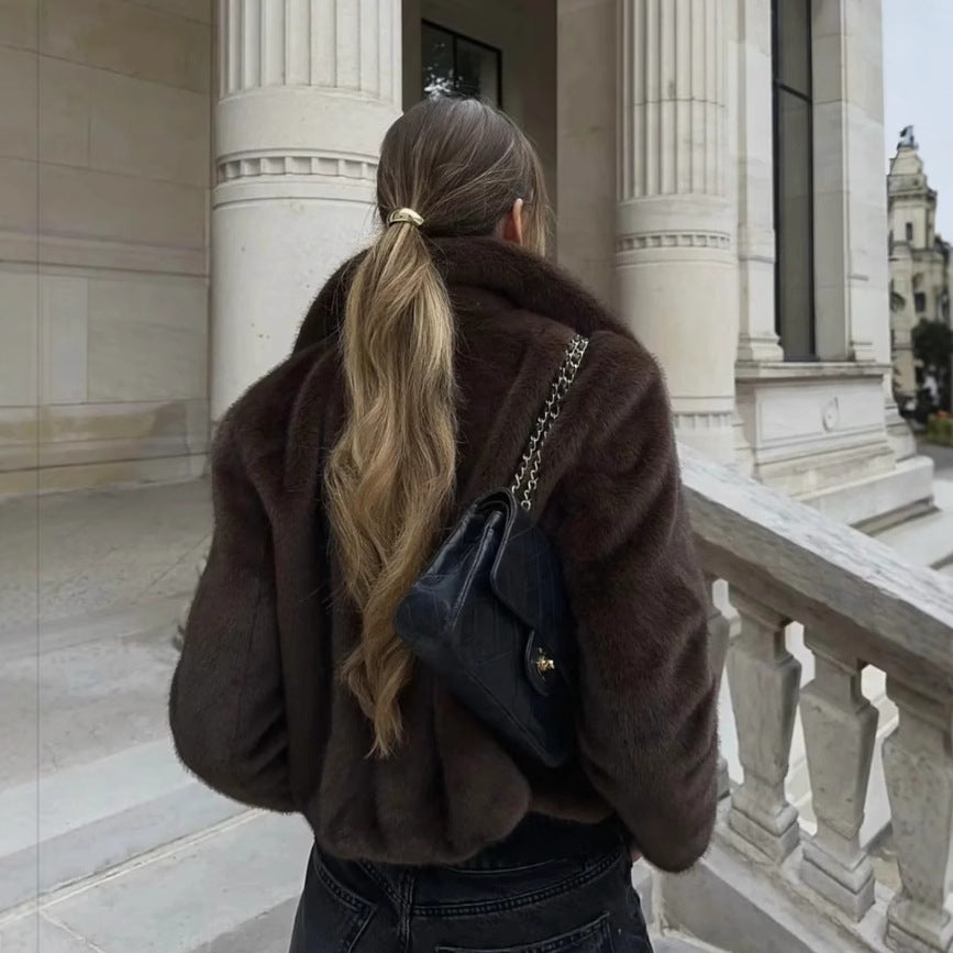 Women's High Street Fashion Faux Fur Effect Coats