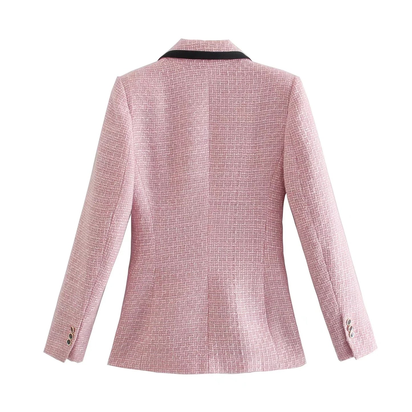 Women's Versatile Classic Pink Woolen Textured Coats