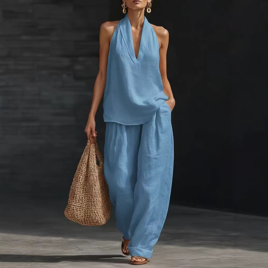 Versatile Fashion Charming Women's Halter Sleeveless Suits