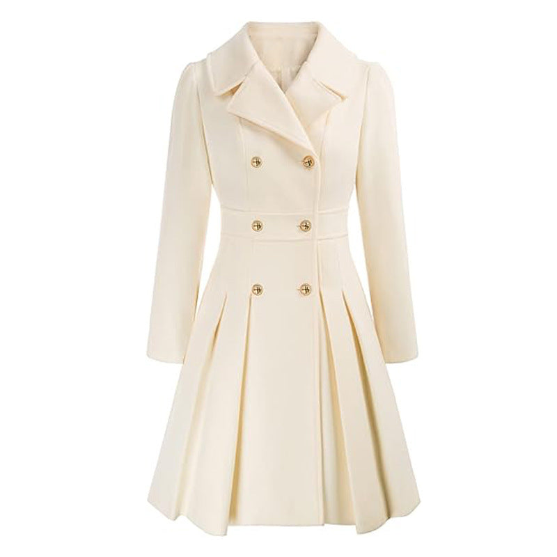 Women's Trench Lapel Double Breasted Pocket A- Coats