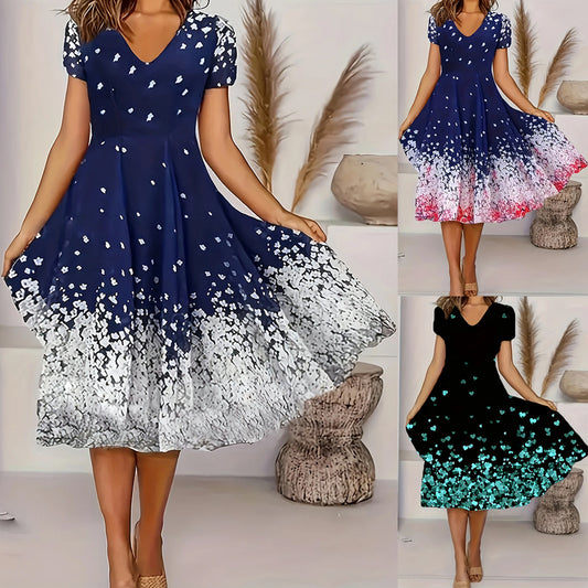 Trendy Popular Creative Women's Short-sleeved Printed Dress