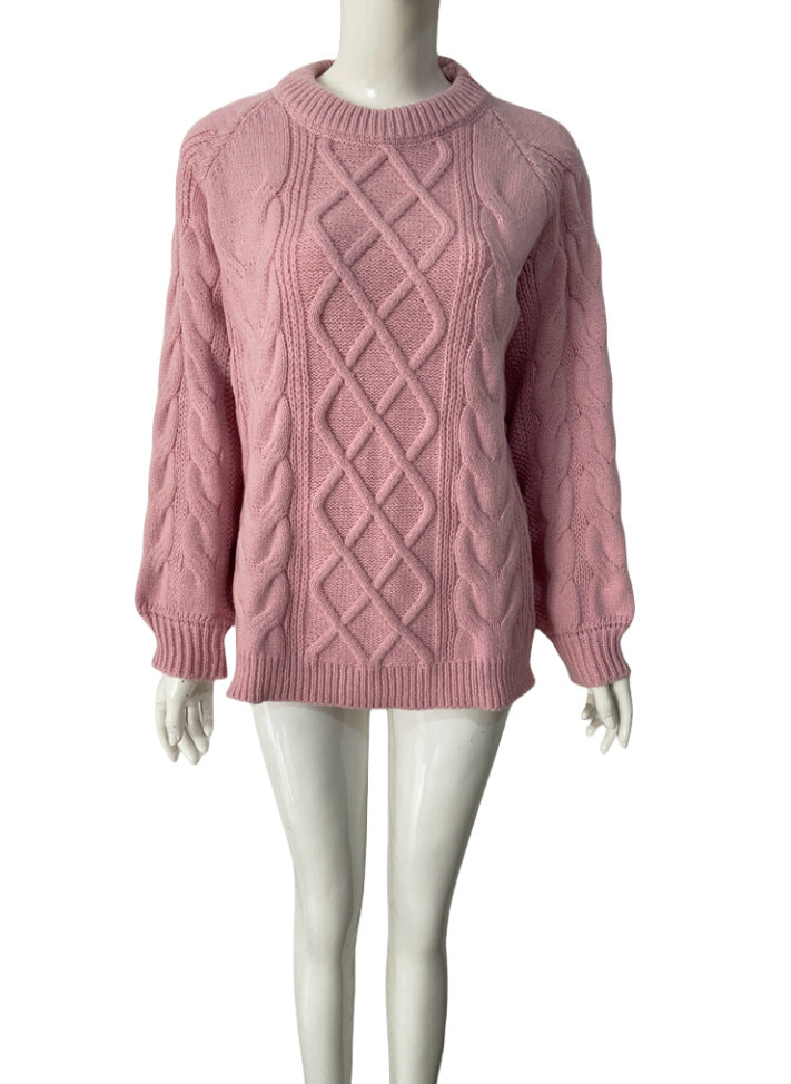 Thick Needle Pullover Twist Long Sleeves Sweaters