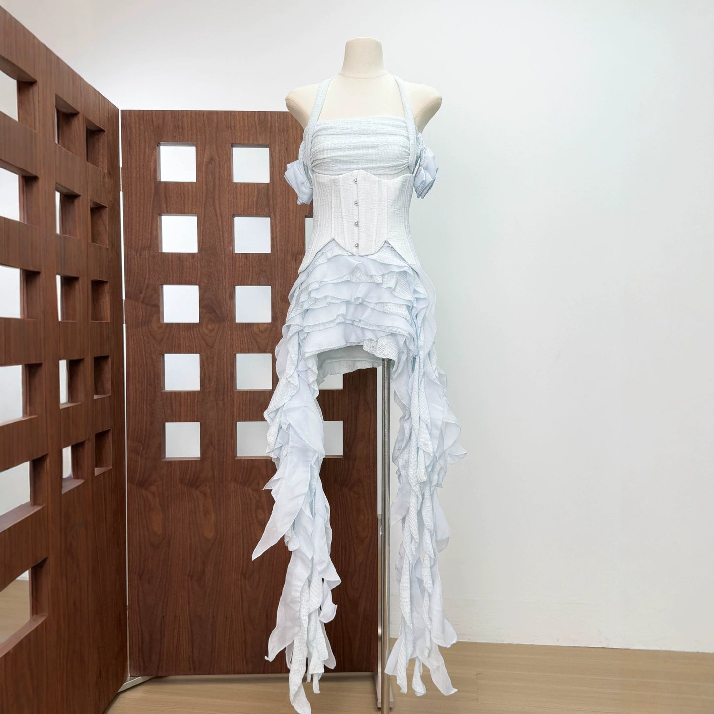 Light Luxury High-grade Irregular Tassel Solid Color Backless Dress