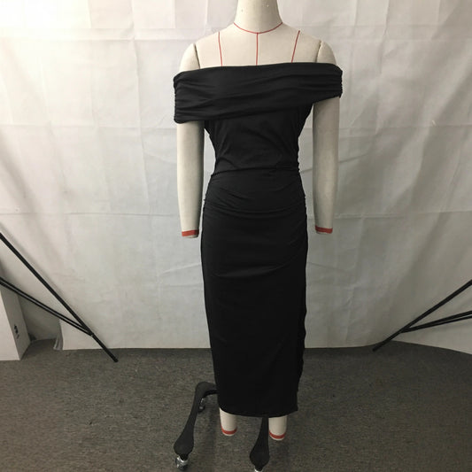 Women's Tight Solid Color Sleeveless Mid-length Sexy Dress