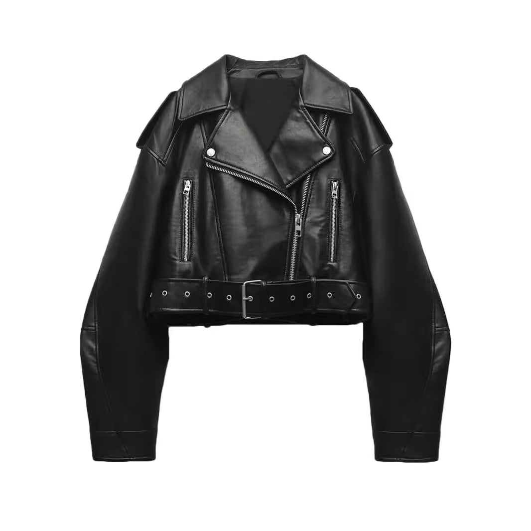 Women's Autumn Street Fashion Wash Imitation Leather Jackets