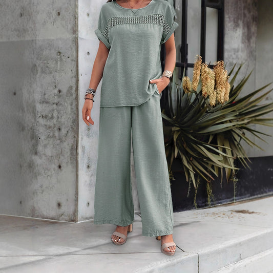 Round Neck Loose Casual Patchwork Chest Suits