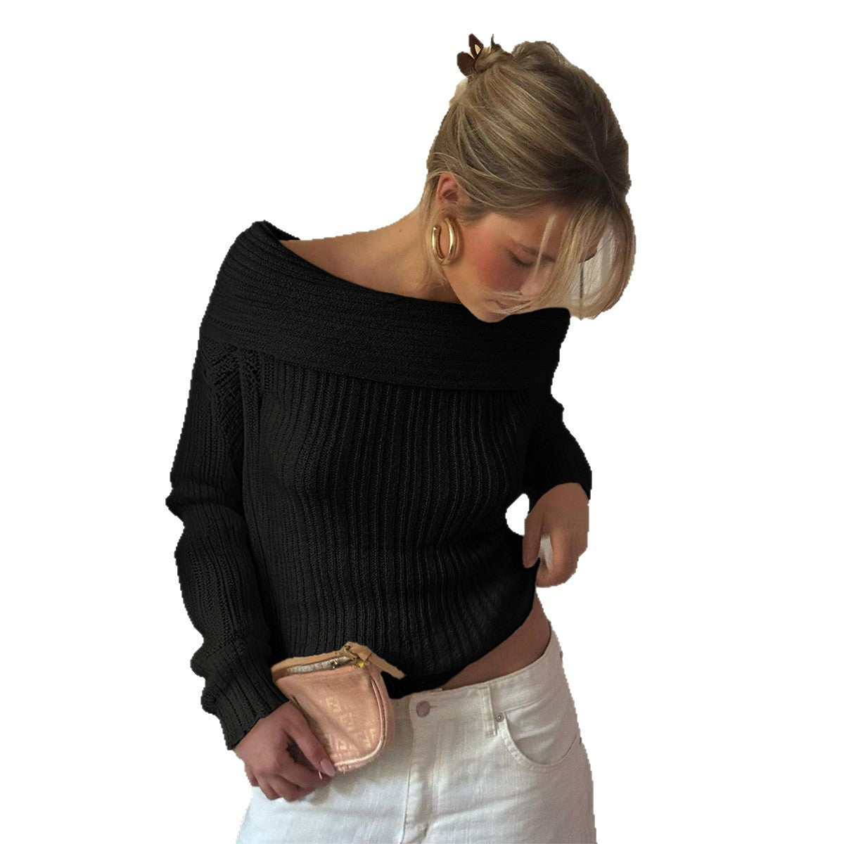 Women's Elegant Graceful Woolen Long Sleeve T-shirt Clothing