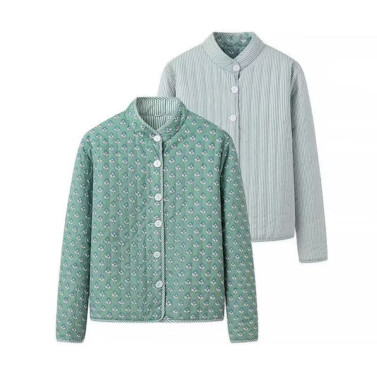 Women's Collar Street Fashion Two-sided Wear Pattern Jackets