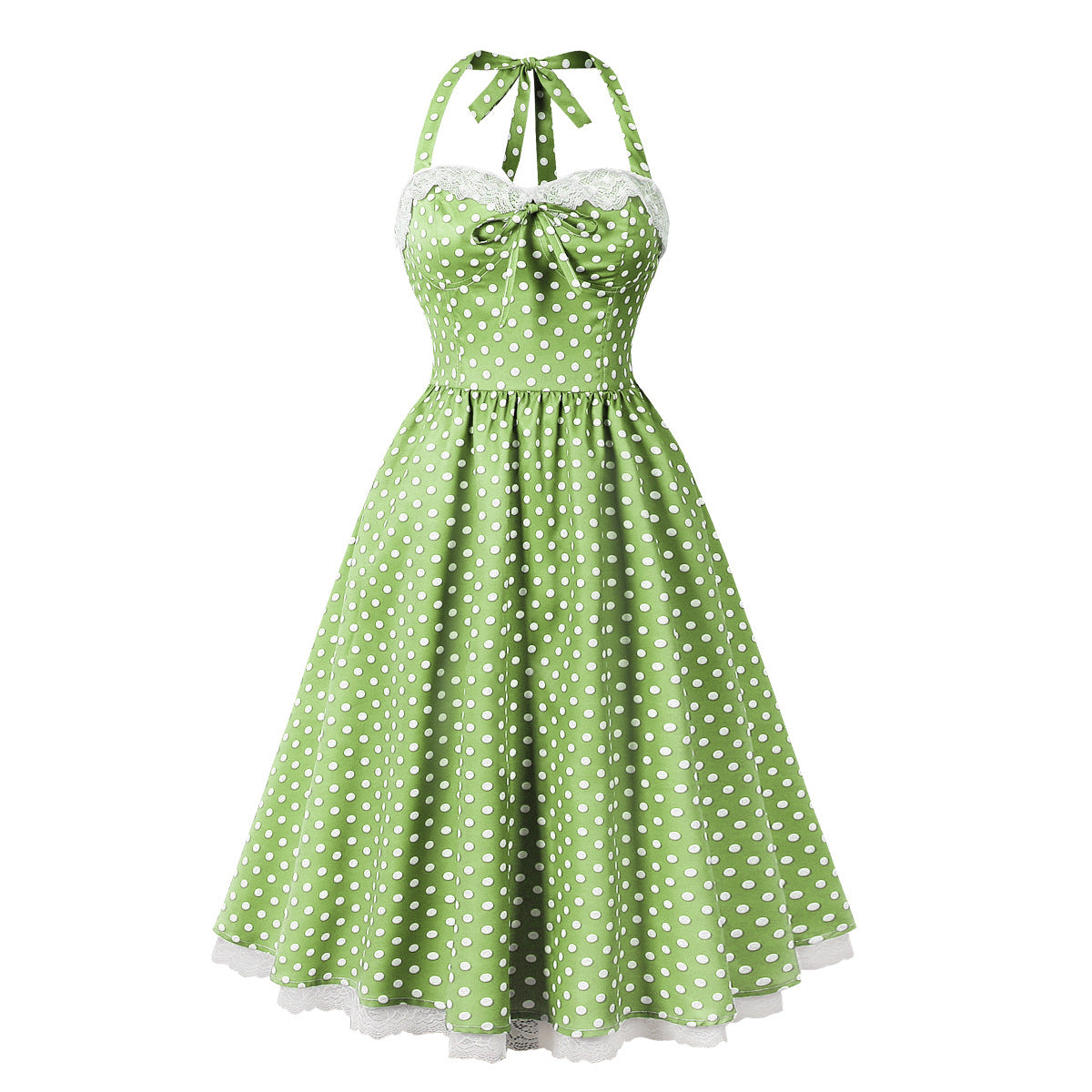 Women's Polka Dots Retro Dress With Suspenders Dresses
