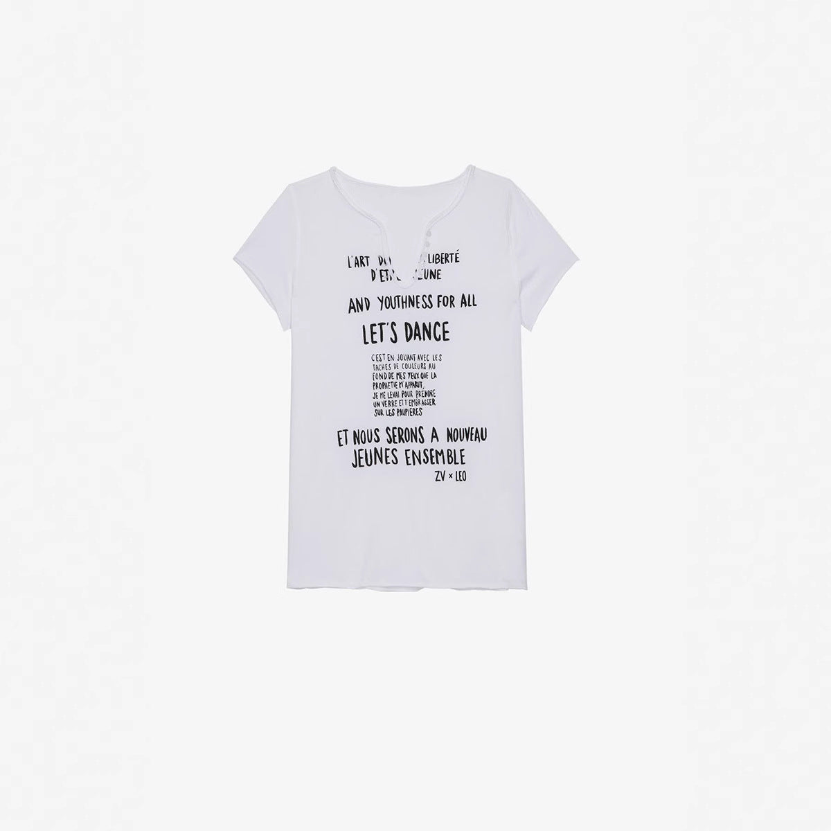 Women's Summer French Niche Front English Letter Blouses