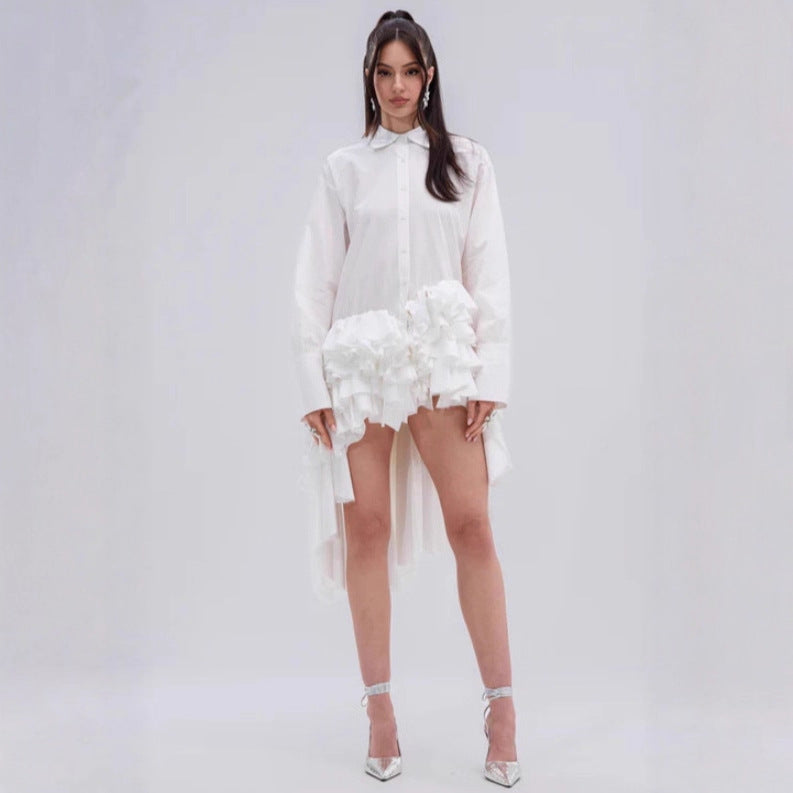 Temperament Front Back Long Shirt Autumn Blouses