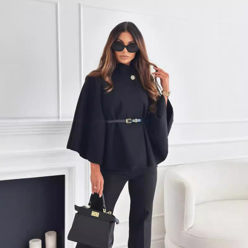 Women's Winter Fashion Solid Color Waist Tight Coats