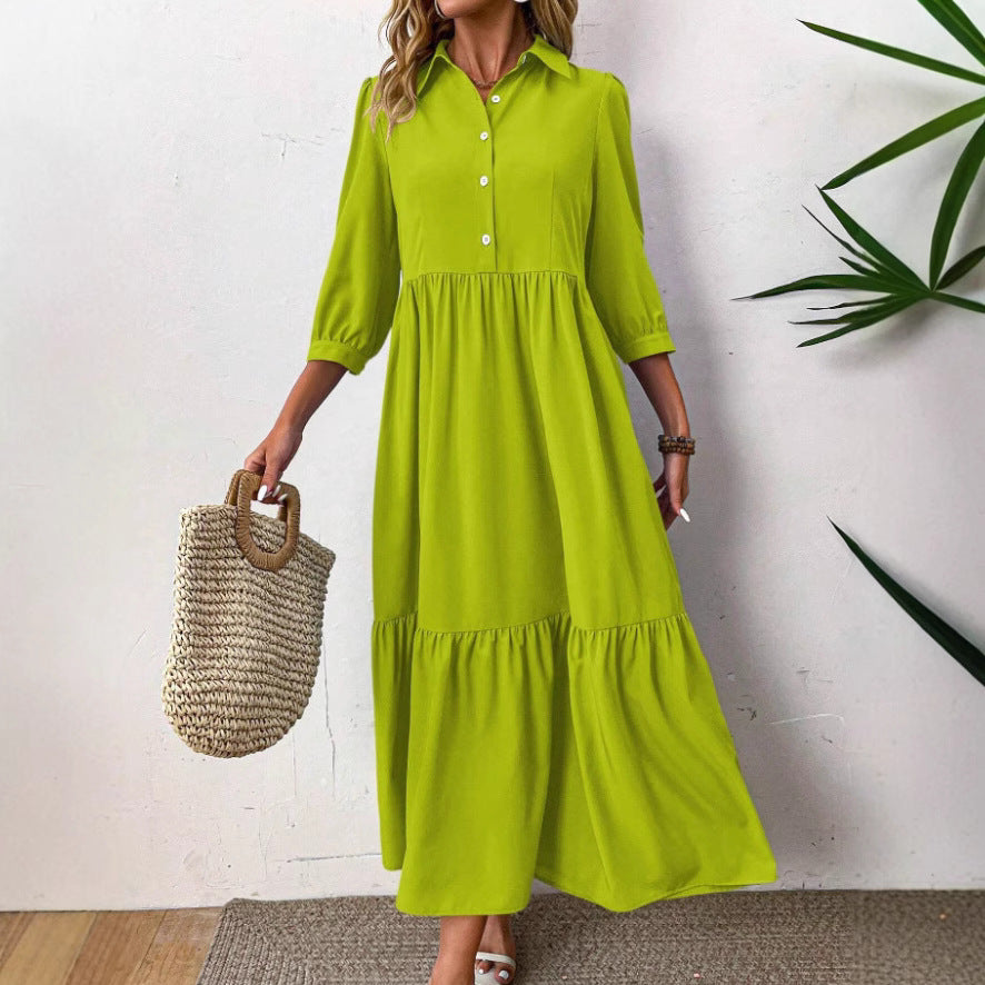 Loose Slimming French Lazy Style Shirt Dress