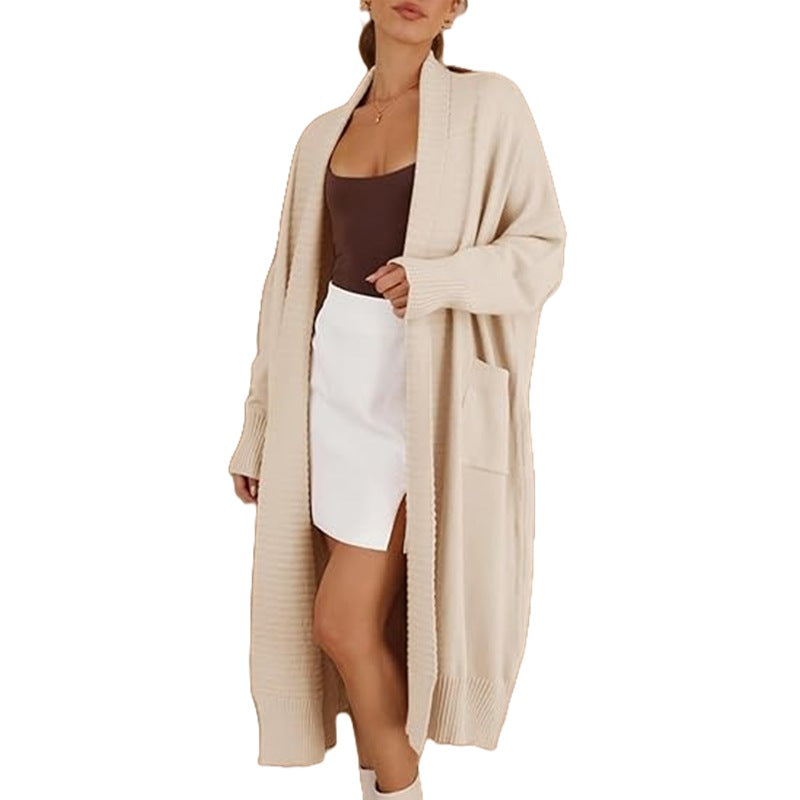 Cool Lazy Versatile Loose Long Pocket Knitwear