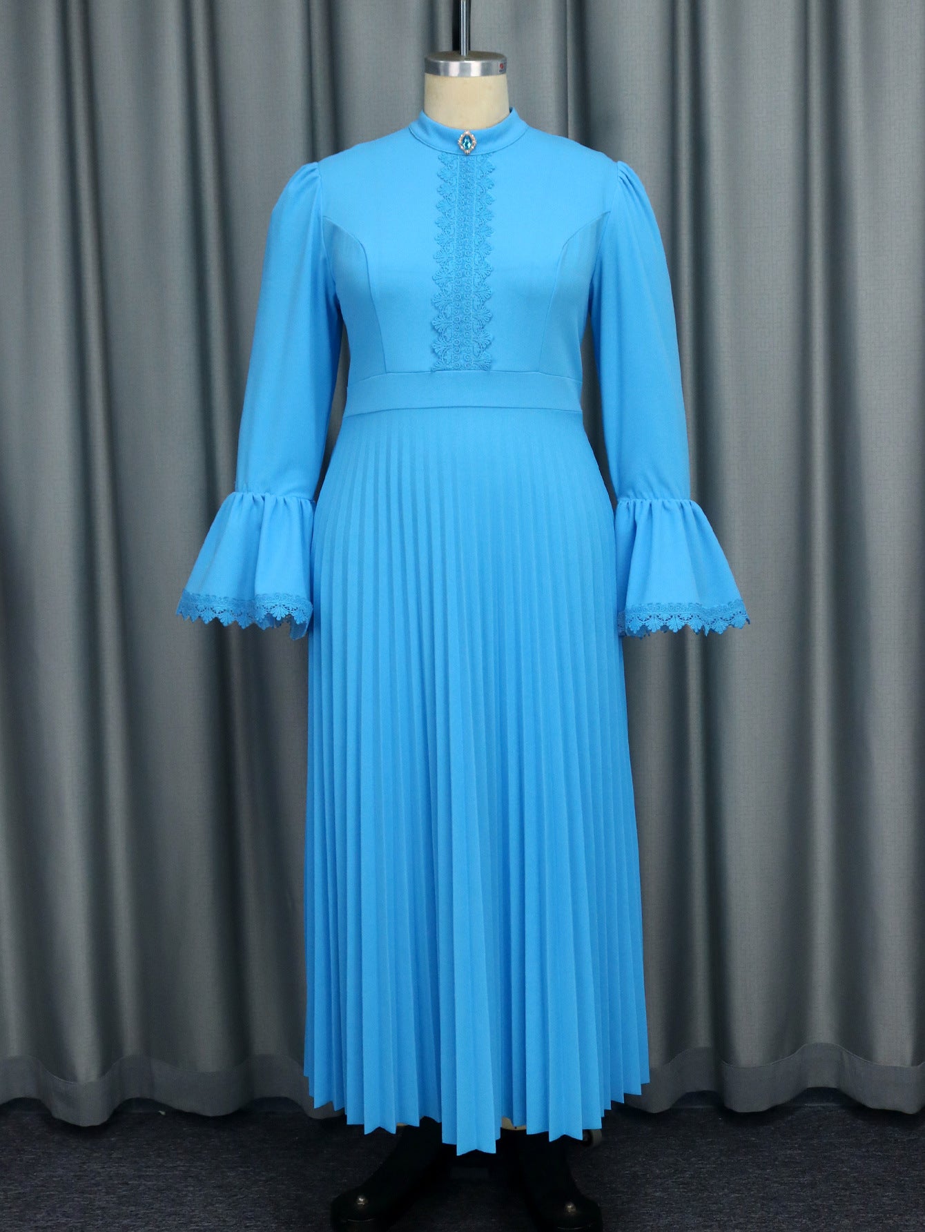 Bell Sleeve Pleated Dress Stylish Loose Dresses