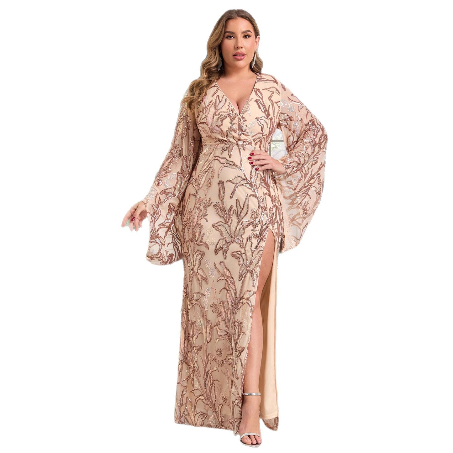 Women's Dress Sequined Embroidered Prom For Plus Size